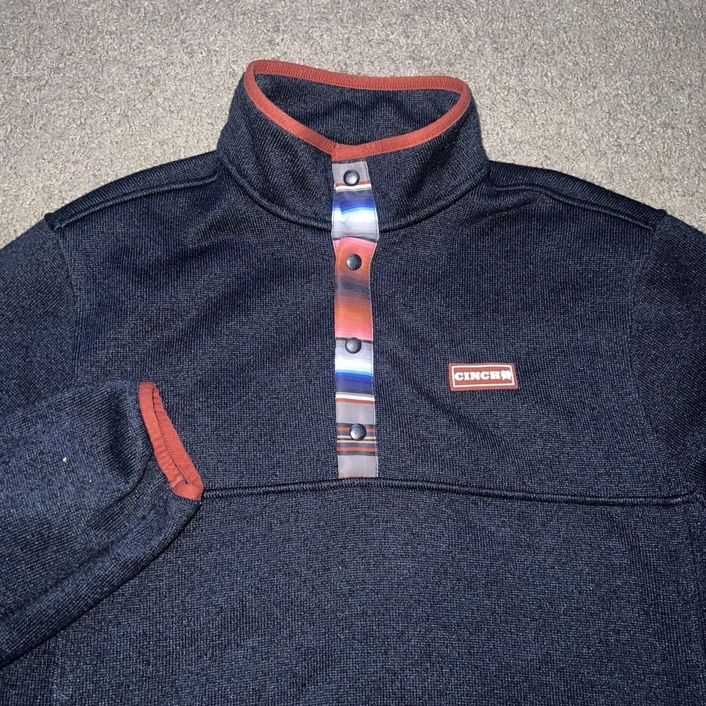 Cinch men's pullover sweater long-sleeved with southwestern pattern Navy size L